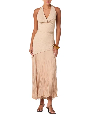 Astr The Label Inez Drop Waist Dress In Neutral