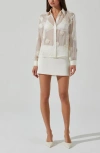 Astr The Label Ioannis Floral Appliqué Button-up Shirt In Cream