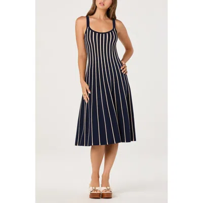 Astr The Label Irecia Stripe Sleeveless Sweater Dress In Blue