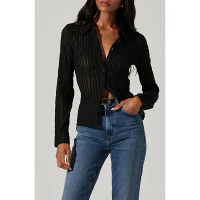 Astr The Label Iryna Button-up Shirt In Black