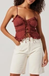 Astr The Label Islah Tie Front Camisole In Brown