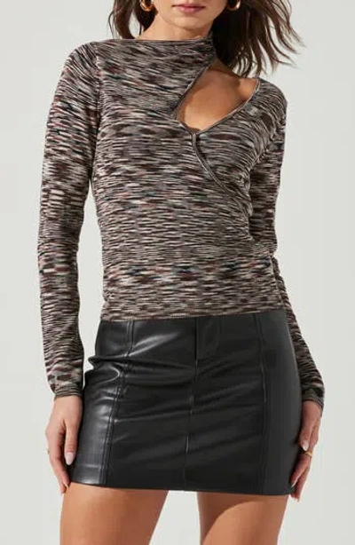 Astr The Label Issa Asymmetric Cutout Knit Top In Multi