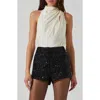Astr The Label Iza Mock Neck Sleeveless Top