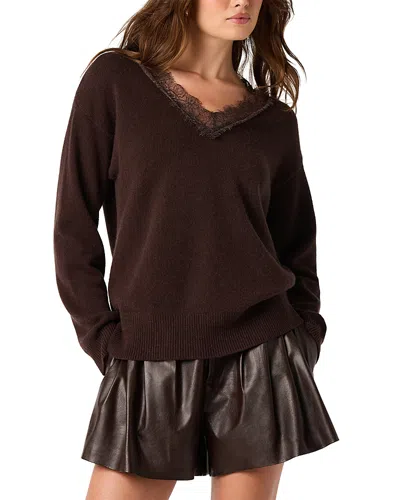 Astr The Label Jadyn Wool Lace Trim Sweater In Brown