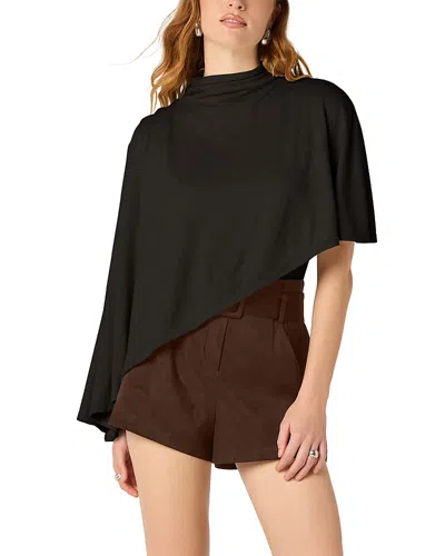 Astr The Label Jailene Asymmetric Hem Poncho Top In Black