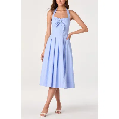 Astr The Label Janae Halter Midi Dress In Blue