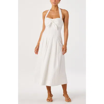 Astr The Label Janae Halter Midi Dress In Animal Print