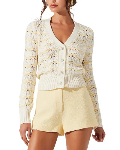 Astr The Label Janira Cardigan In Cream Yellow