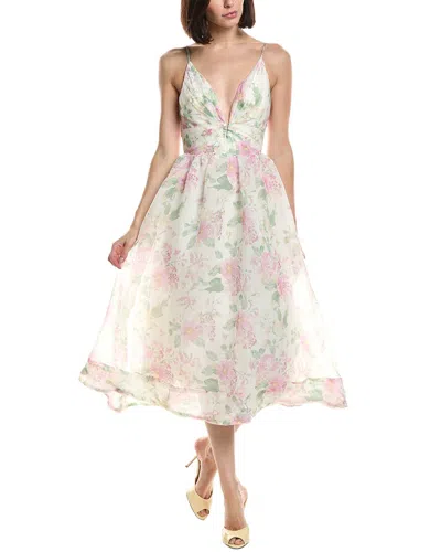 Astr The Label Janna Linen-blend Midi Dress In Multi