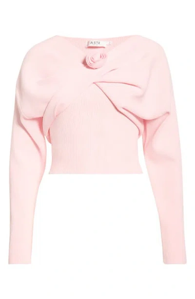 Astr The Label Jasmyn Rib Crop Tube Top & Bolero Set In Pink