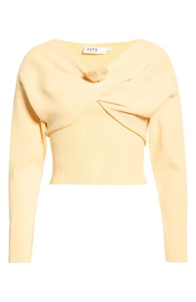 Astr The Label Jasmyn Rib Crop Tube Top & Bolero Set In Yellow