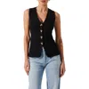 Astr The Label Jayce Textured Cotton Button-up Sweater Vest