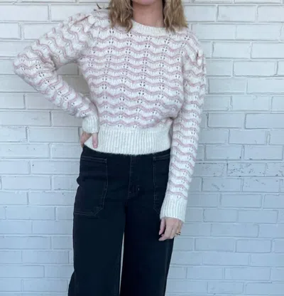 Astr [ The Label] Jaylani Crewneck Sweater In Pink Oatmeal