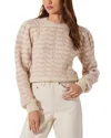 Astr The Label Jaylani Wavy Knit Sweater In Pink Oatmeal