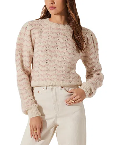 Astr The Label Jaylani Wavy Knit Sweater In Pink Oatmeal