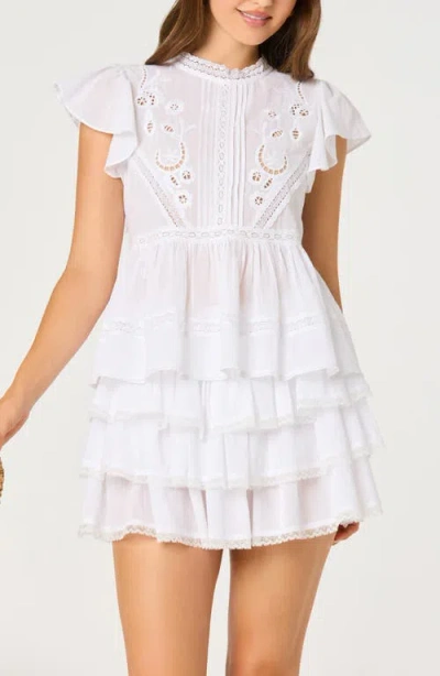 Astr The Label Jenny Peplum Cotton Top In White