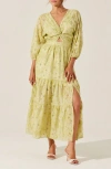 Astr The Label Jesalyn Cutout Detail Eyelet Dress In Matcha