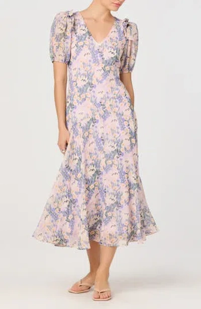 Astr The Label Jessenia Puff Sleeve Dress In Purple