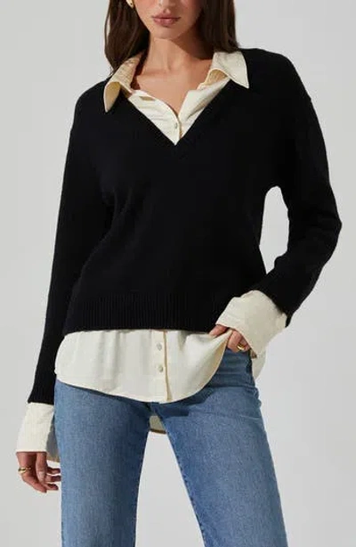 Astr The Label Jianna Layered Sweater In Black