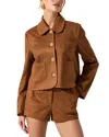 Astr The Label Jude Button Front Jacket In Brown