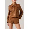 Astr The Label Jude Faux Suede Jacket In Brown