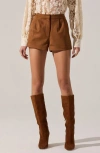 Astr The Label Jude Faux Suede Shorts In Brown