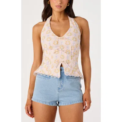 Astr The Label Julia Floral Halter Top In Multi