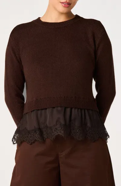 Astr The Label Juliette Crewneck Sweater In Brown
