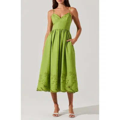Astr The Label Kaidi Ramie Blend Midi Sundress
