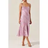 Astr The Label Kaiya Floral Bias Cut Satin Dress In Purple