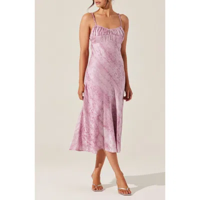 ASTR ASTR THE LABEL KAIYA FLORAL BIAS CUT SATIN DRESS