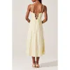 Astr The Label Kaiya Floral Bias Cut Satin Dress In Yellow
