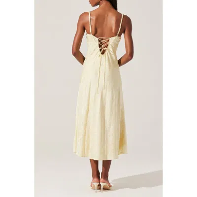 Astr The Label Kaiya Floral Bias Cut Satin Dress In Yellow