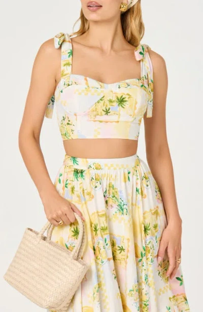 Astr The Label Kaleigh Tropical Print Crop Top In Neutral