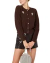 Astr The Label Kalie Rhinestone Cardigan In Brown