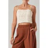 Astr The Label Kalinda Textured Crop Camisole In Cream