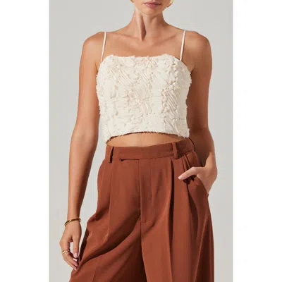 Astr The Label Kalinda Textured Crop Camisole In Cream