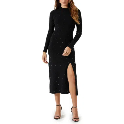Astr The Label Kariana Long Sleeve Sweater Dress In Animal Print