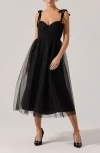Astr The Label Karyme Tie Strap Midi Dress In Black