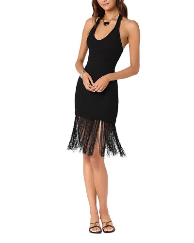 Astr The Label Kate Fringe Hem Sweater Dress In Black