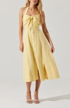 Astr Katherine Halter Neck Dress In Butter Yellow In Yellow