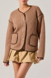 Astr The Label Kembrie Sweater Jacket In Brown