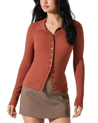 Astr The Label Keren Cardigan In Burgundy