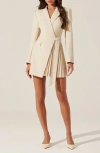 Astr The Label Kesari Long Sleeve Mini Wrap Dress In Butter