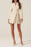 Astr The Label Kesari Long Sleeve Mini Wrap Dress In Neutral