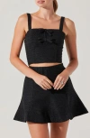 Astr The Label Kiona Diamante Tweed Crop Top In Black