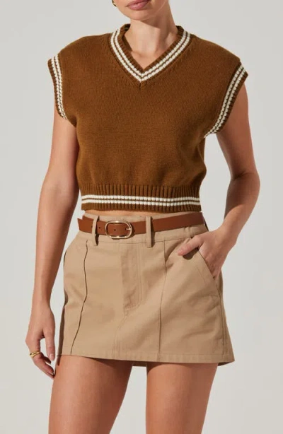 Astr The Label Kirby Sweater Vest In Brown Cream