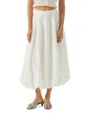 Astr The Label Kissel Embroidered Eyelet Bubble Hem Cotton Midi Skirt In White