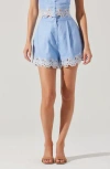 Astr Womens Kiya Eyelet Trim Crop Top Kiya Eyelet Trim Shorts In Blue