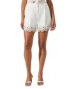 Astr The Label Kiya Eyelet Hem Linen Shorts